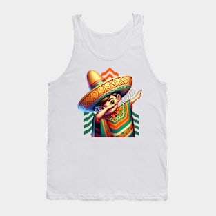 Mexican Boy Dabbing Poncho Cinco de Mayo Tank Top